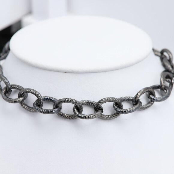 Thick Black chain Choker Necklace Adjustable - Picture 7 of 12